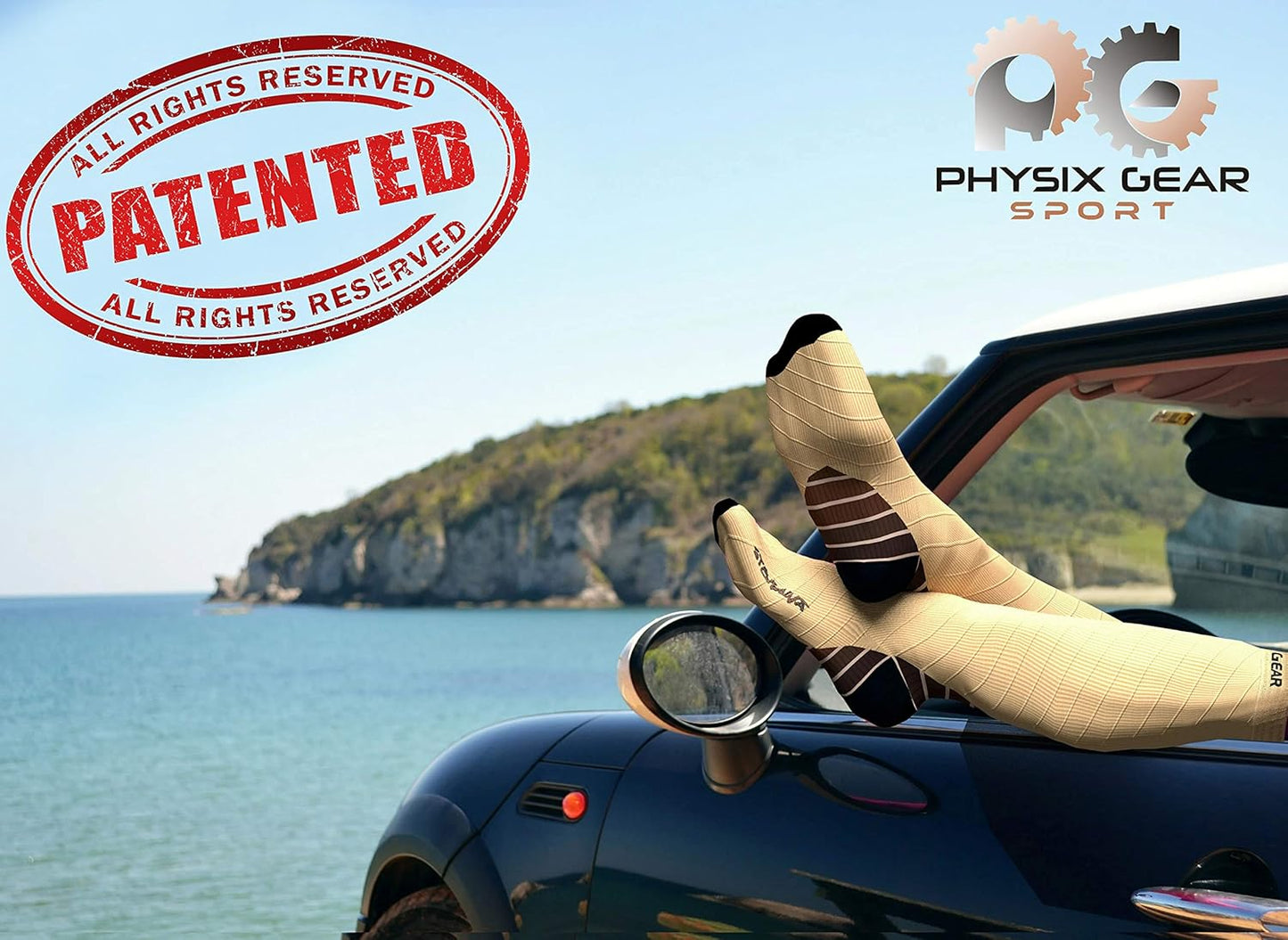 Physix Gear Compression Socks 20-30 mmHg - Men & Women - Running, Nurses, Shin Splints, Flight, Travel (-)
