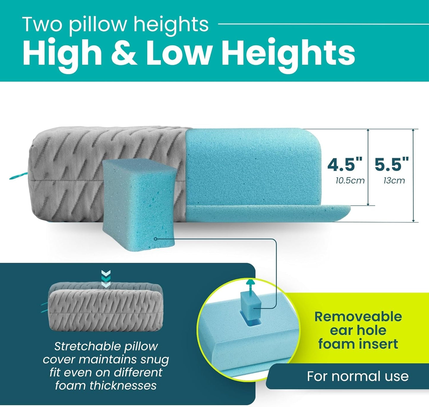 BLISSBURY Mini Ear Hole Pillow (Satin) | Travel-Friendly Memory Foam Pillow with Ear Hole | Soothing Space for Ear Pains | Comfortable Side Sleeping Pillow for Ear Piercings, Earplugs, and Headphones