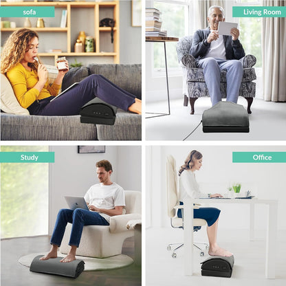 Snailax Foot Rest Under Desk, Foot Warmer with Washable Cover, 2 Adjustable Heights, Desk Footrest with Vibration Massage - Office & Gaming Footrest, Iedal ValentinesGifts for men women