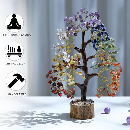 Chakra Tree - Crystal Tree - Gem Tree - Feng Shui Decor - Crystal Bonsai Tree - 7 Chakra Tree of Life Decor - Gemstone and Crystals - Spiritual Tree - Chakra Stones - Crystal Gifts - Energy Crystals