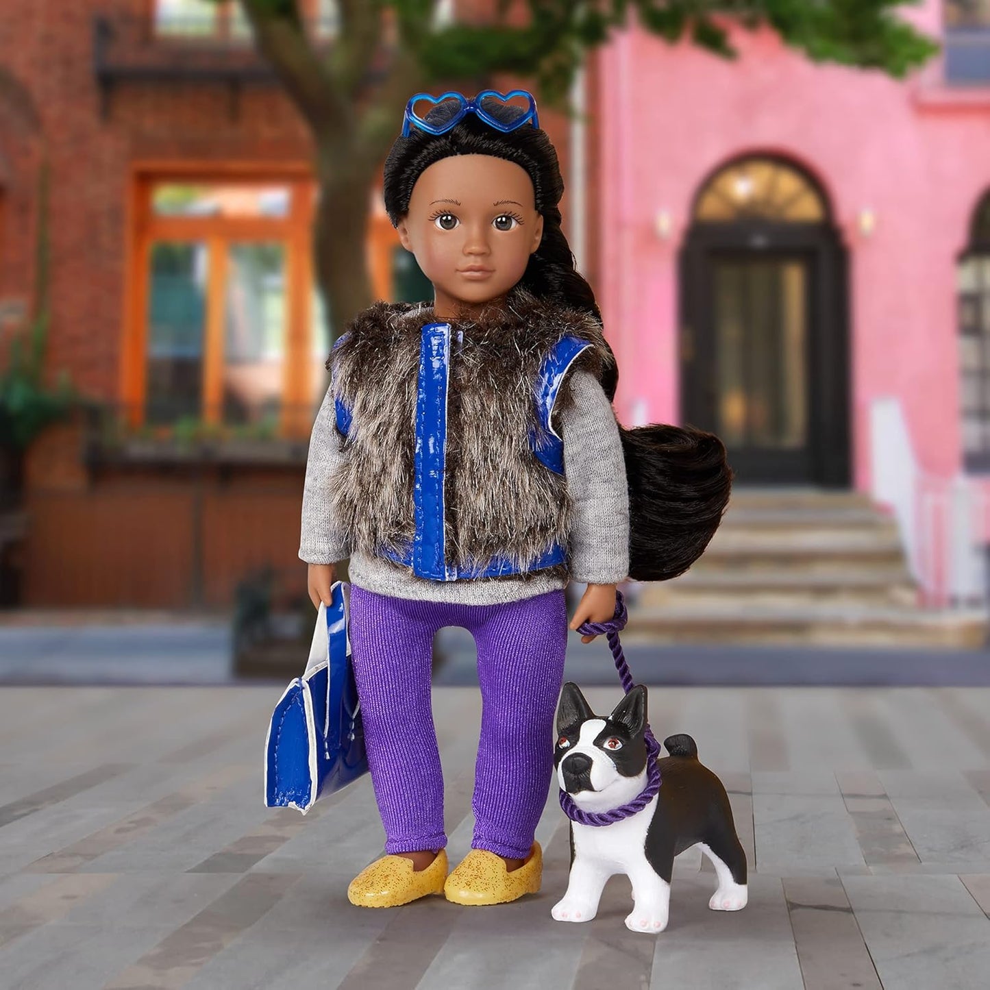 Lori Mini Doll & Toy Dog - 6-inch Doll & Boston Terrier Pup - Play Set with Outfit, Animal & Accessories - Playset for Kids - 3 Years + - Ilyssa & Indigo