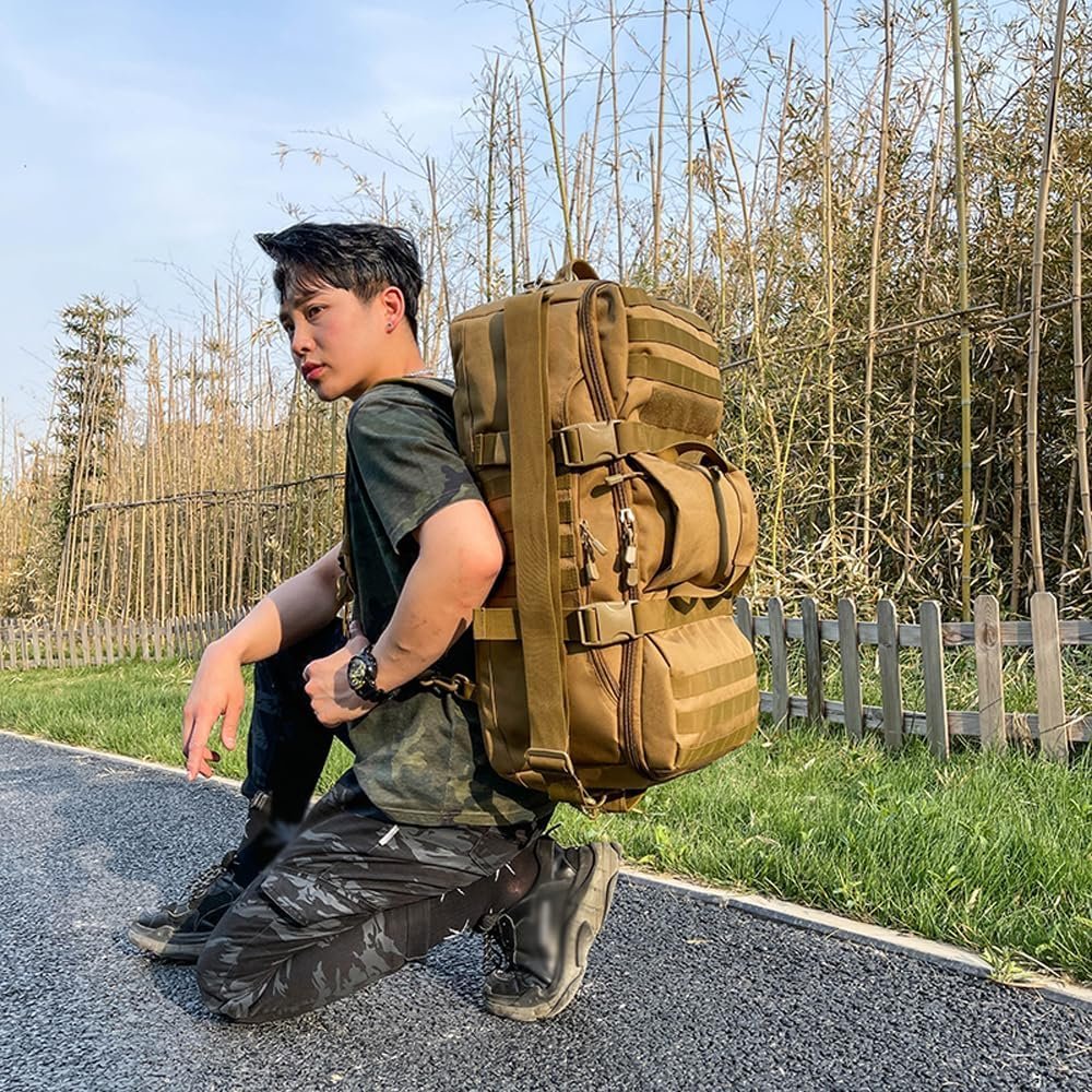 Namolit Outdoor Travel Bag Large Capacity Camping Backpack Waterproof Duffel Bag 56-75L for Outdoor Activities Sports Travel