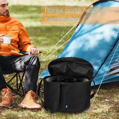 Generico 19-Inch Fire Bowl Carrying Case with Two-Way Zipper, Outdoor Camping Storage Bag for Portable Firebowl, Weather-Resistant Travel Organizer for Gear and Tools, 18.9x18.9 Inches