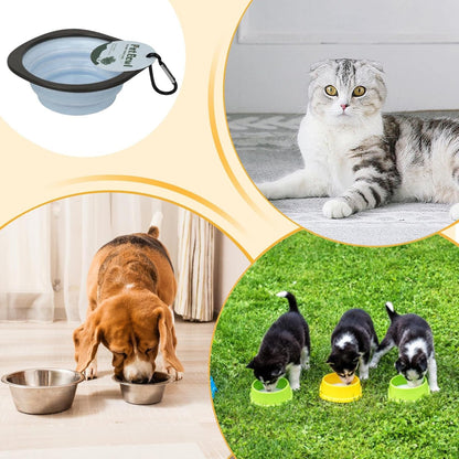 Ciotola per cani | Ciotola pieghevole da viaggio per cani | Piatto da viaggio pieghevole per cibo e acqua per animali domestici | Alimentatore portatile in silicone per cani e gatti, ideale per