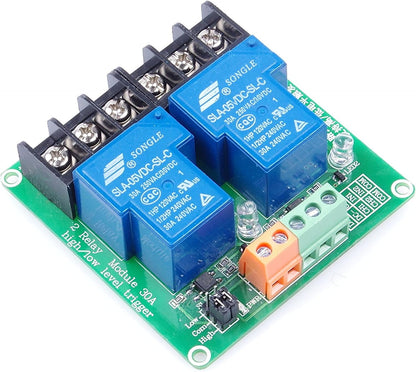 KNACRO 2-Channel 5V Relay Module High Low Level Triggering Optocoupler Isolation Load 30A DC 30V AC 250V for PLC Automation Control, Industrial System Control, Arduino