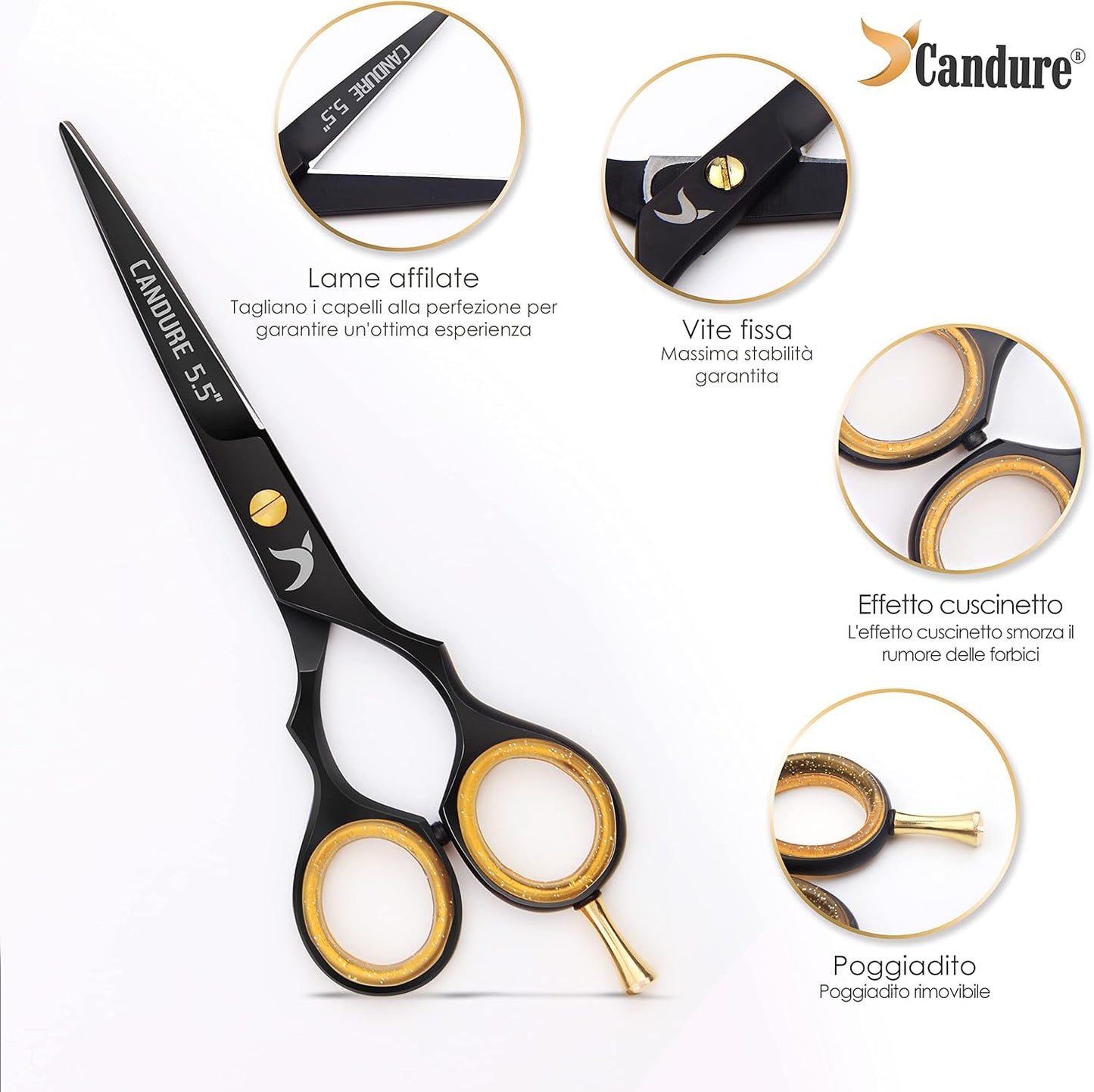 Barber Scissors Hairdressing Scissors Hair Cutting Thinning Hair Shading Scissors 5.5"