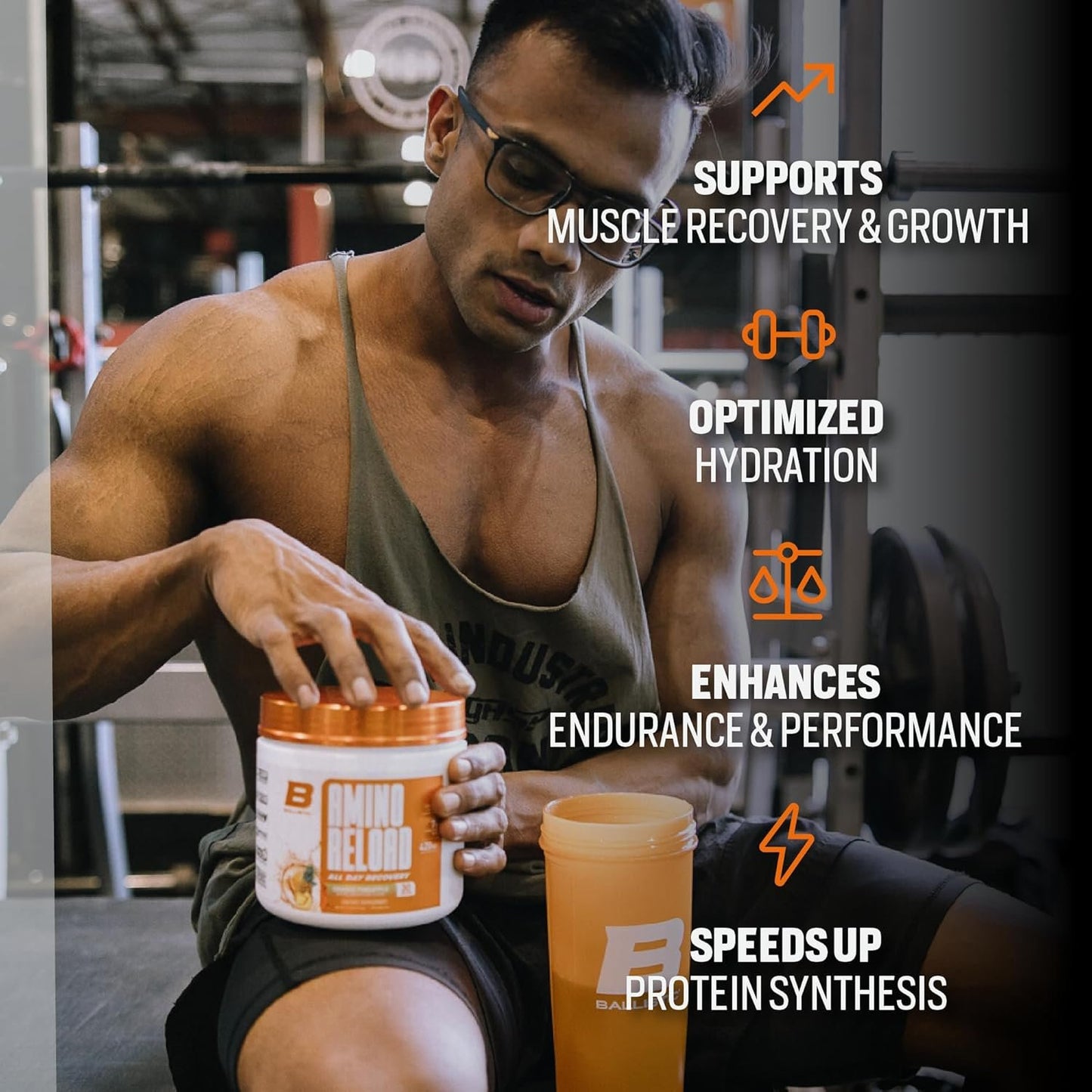 Ballistic Amino Reload | Amino Acid & Electrolyte Powder | 7g EAAs, 6g BCAAs, 235mg Electrolytes | Essential Amino Acid Recovery Support & Electrolytes for Hydration | 30 Servings (Peach Mango)