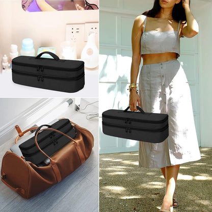 Borsa per attrezzi da viaggio per capelli - Accessori per borse, custodia per il trasporto a doppio strato | Forniture per asciugacapelli, borsa portabile, ferri piatti, accessori per la cura dei