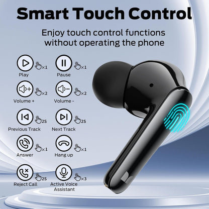 Monster N-Lite 203 AirLinks Wireless Earbuds, Bluetooth 5.3 Headphones with HiFi Stereo, Crystal Clear Call, 30H Playback, IPX6 Waterproof in-Ear Earbuds Earphones
