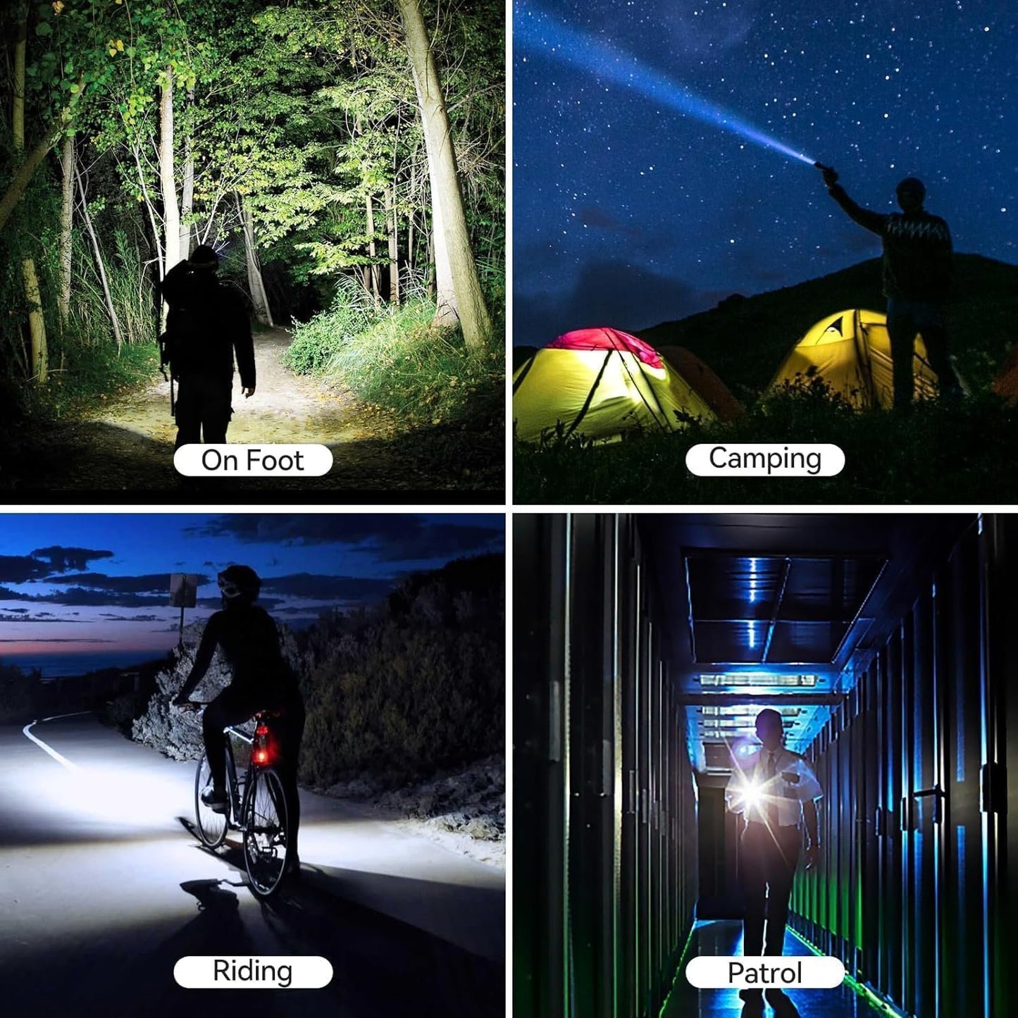 LETMY Rechargeable Flashlight, High Lumens Tactical Flashlight Rechargeable, Brightest LED Flashlights with 3 Modes & Zoomable, Waterproof Mini Flashlight for Camping Hiking Emergency (2 Pack)