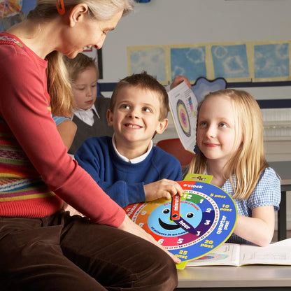 Morgan's Direct Early Learning Education Clock Moveable Hands Smiley Face Magnetic. - Easy to use and to Learn for Young Children as Well as Durable and Portable.