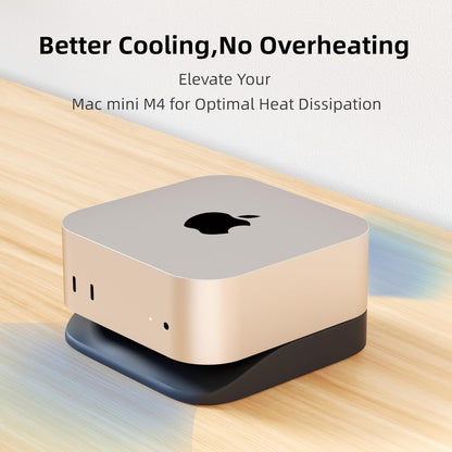 ELETIUO Desk Stand for Mac mini M4/M4 Pro 2024,Silicone Desktop Mount with Heat Dissipation,Anti-Slip Base,Easy Power Button Access,Space-Saving for Improved Cooling & Desk Organization,Black