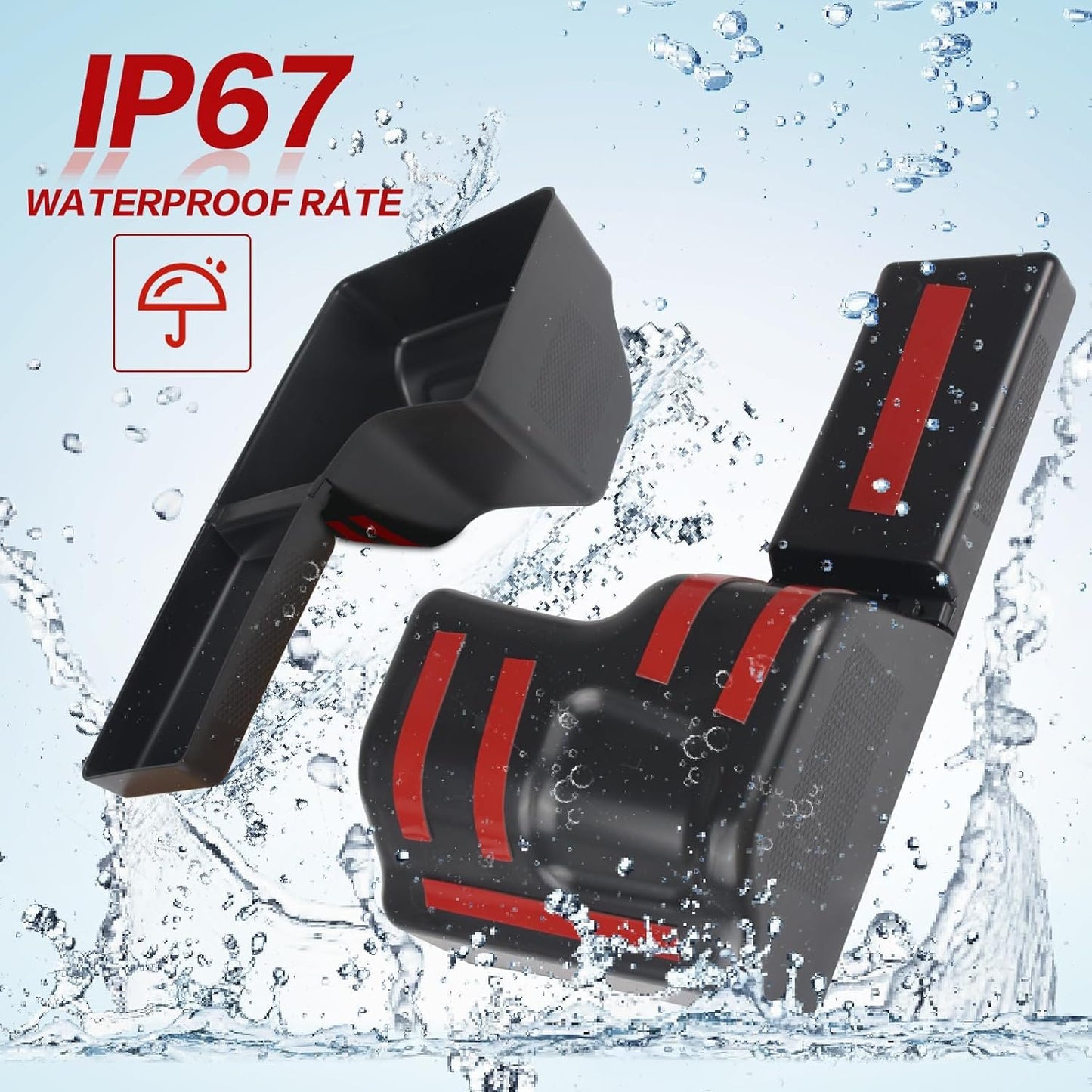 KAKABAS Rear Wheel Well Storage Bin Compatible with Wrangler 2018-2023 JL JLU 4 Door(Not fit 2 Door), Trunk Organizer Storage Tray Cargo Side Box Jeep Wrangler Black 2PCS(Left & Right)