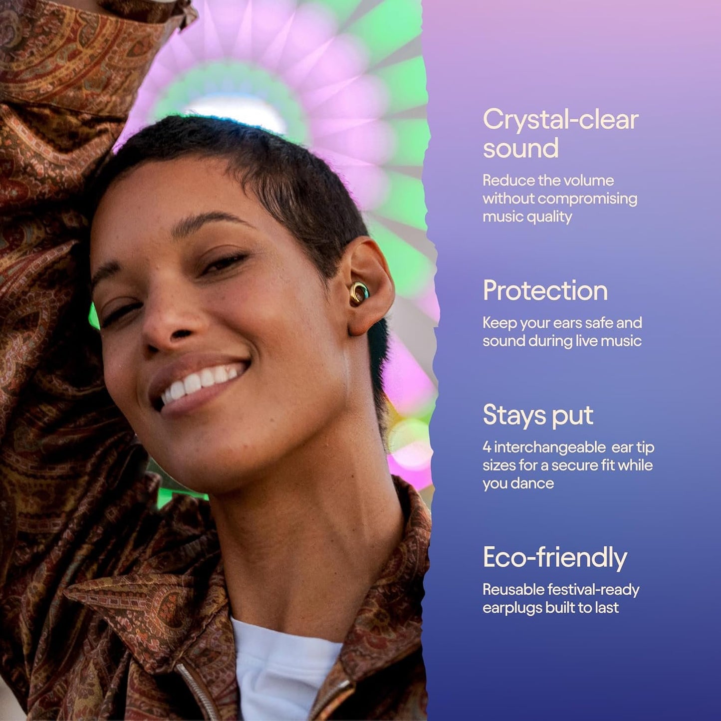 Loop x Coachella Experience 2 Earplugs – Hearing Protection for Concerts & Festivals, Live Music – 17dB Noise Reduction