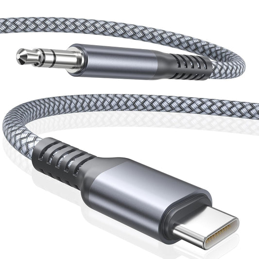Elebase iPhone 16 16e 15 Aux Cable 1.2M,USB C Aux Cable,Type C to 3.5MM Jack Audio Adapter Auxiliary Cord for Car,New Apple 15 Pro Max Plus,iPad Mini Air,Samsung Galaxy Z Fold Flip,S25 S24 S23 Ultra