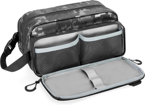 Prokva Toiletry Travel Bag for Men Tactical Hygiene Bag, Shaving Kit Toiletries Organizer Bag Dopp Kit with Large Capacity, Black Digital(Empty Bag Only)