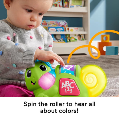 Fisher-Price Baby Learning Toy Link Squad Crawl ‘n Colors Chameleon with Music & Lights for Ages 9+ Months, Compatible Only with Link Squad Items