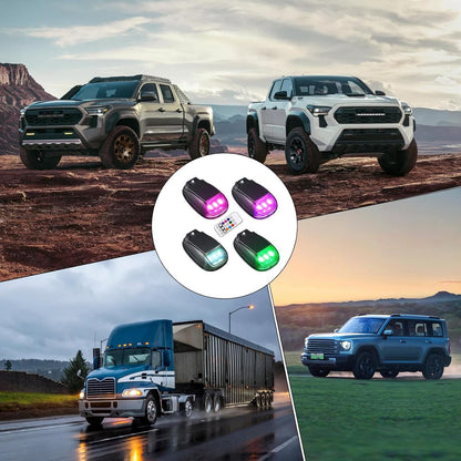 Generico Solar Powered Cab Lights, Pack Of 4 Smart Sensing Waterproof Cab Marker Lights, Automotive LED Accessories For Motorcycle, Truck, Vehicle Roof, Easy Installation, No Wiring Needed