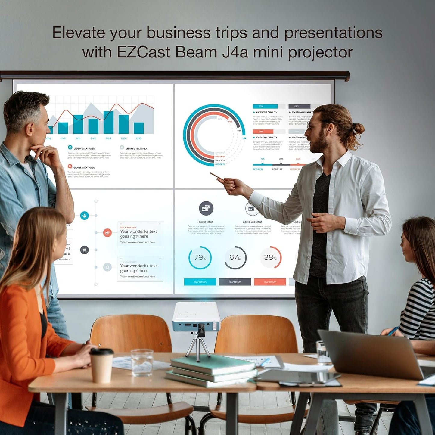 EZCast PRO II Dongle | 5G Wireless HDMI Extender and Receiver, Stream 4K Video, Supports Airplay, Miracast, High Speed MIMO 2T2R WiFi, 4 to 1 Split Screens Features