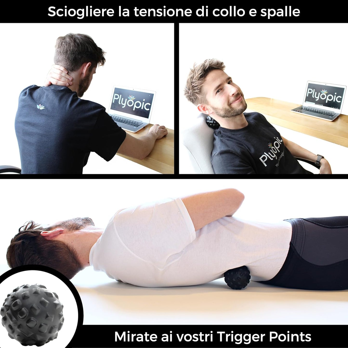 Plyopic Massage Balls (Set of Massage Balls) | Muscle Massage Balls for Self-Massage, Myofascial Release, Trigger Point, Crossfit and Plantar Fasciitis