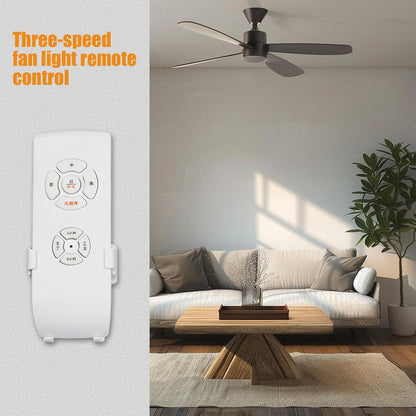 Ceiling Fan Remote Control, Small Size Remote Control and Receiver for Ceiling Fan and Lamp, Adjustable Wind Speed Transmitter, 3-Speed Fan Controller with Timer, Light Control for Home Use