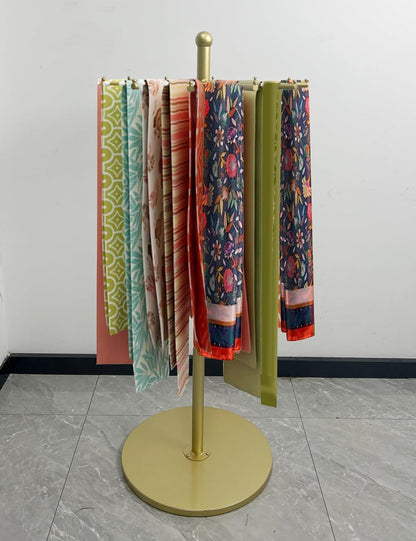 360-Degree Rotating Stand With 12 Arms（100lb Capacity） Storage for Scarves, Bags, Shawl, Etc | Heavy-Duty Metal Rack for Retail Stores, Boutiques & Home Organization