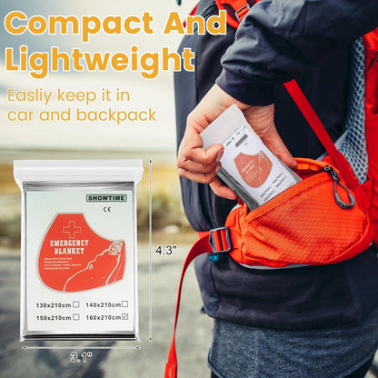 6 Pack Camping Emergency Blankets, 210 * 160cm Mylar Thermal Blanket, Portable First Aid Foil Blanket for for Outdoor, Camping, Hiking, Travel