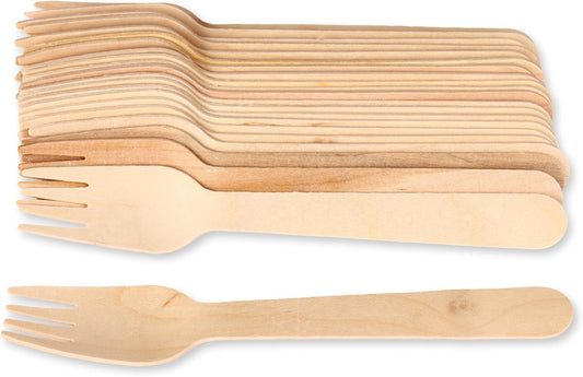 Bless-International Heavy-Duty-Premium-Disposable Organic-100% Natural-Durable-Wooden-Cutlery Eco-Friendly-Forks-For-Parties-Picnics-Event-Daily-Use Heat-Resistant-&-BPA-Free-6"-Length (Pack Of 200)