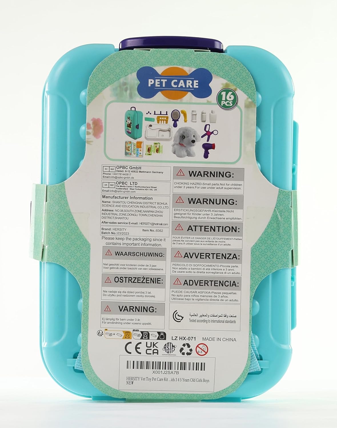 HERSITY Vet Toy Pet Care Kit Role Play Set Grooming Feeding Dog Animal Games Backpack Educational Toy for Kids 3 4 5 Years Old Girls Boys