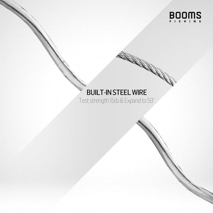 Booms Fishing T04 Fishing Lanyards Fishing Tool/Pole Safety Coil Lanyard Retractable Wire Inside Tup Cover