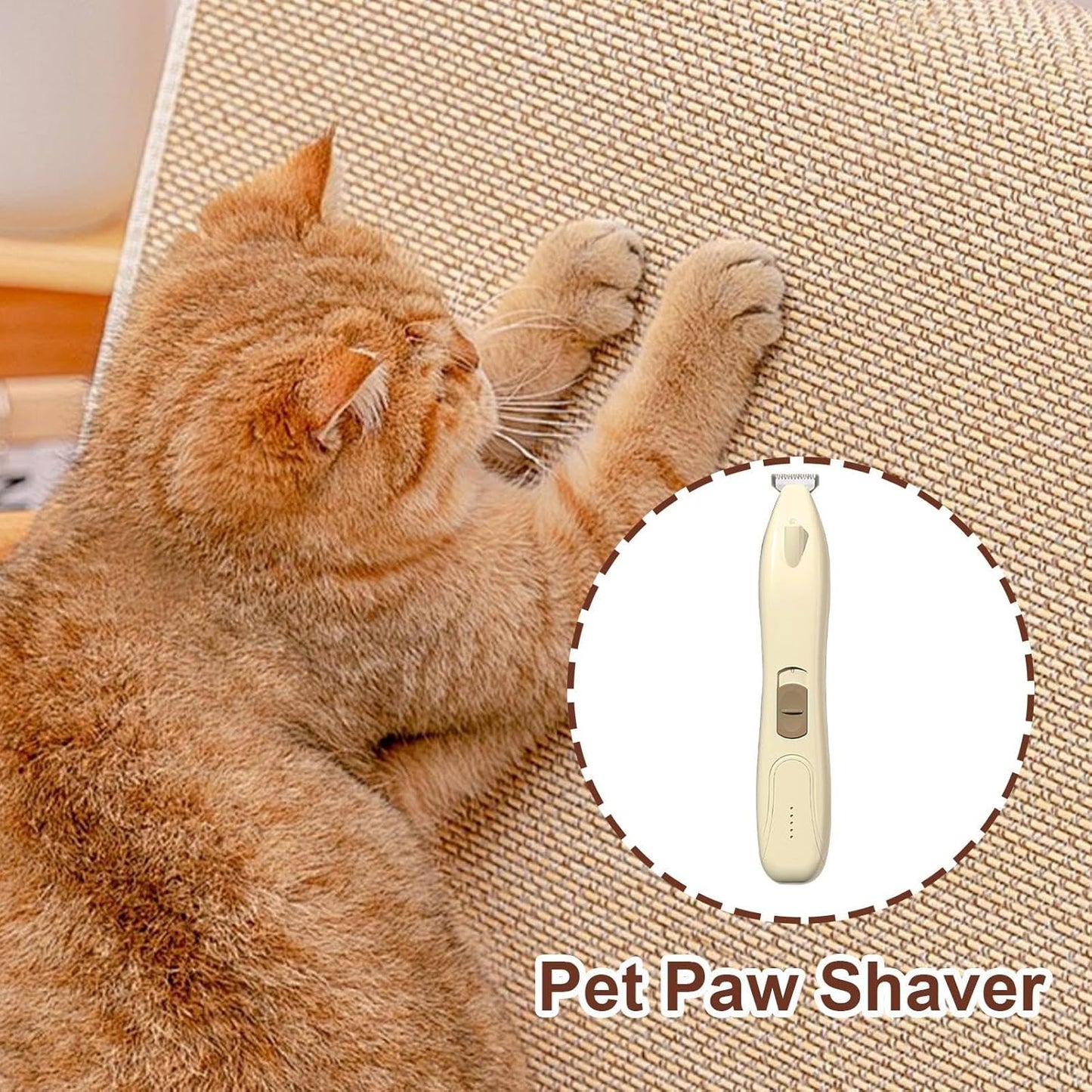 Dog Paw Trimmer For Grooming - Cordless Rechargeable Dog Paw Shaver,Low-Noise Cordless Feet Shaver Shedding Brush Gentle Rechargeable For Kitten Grooming Knotted