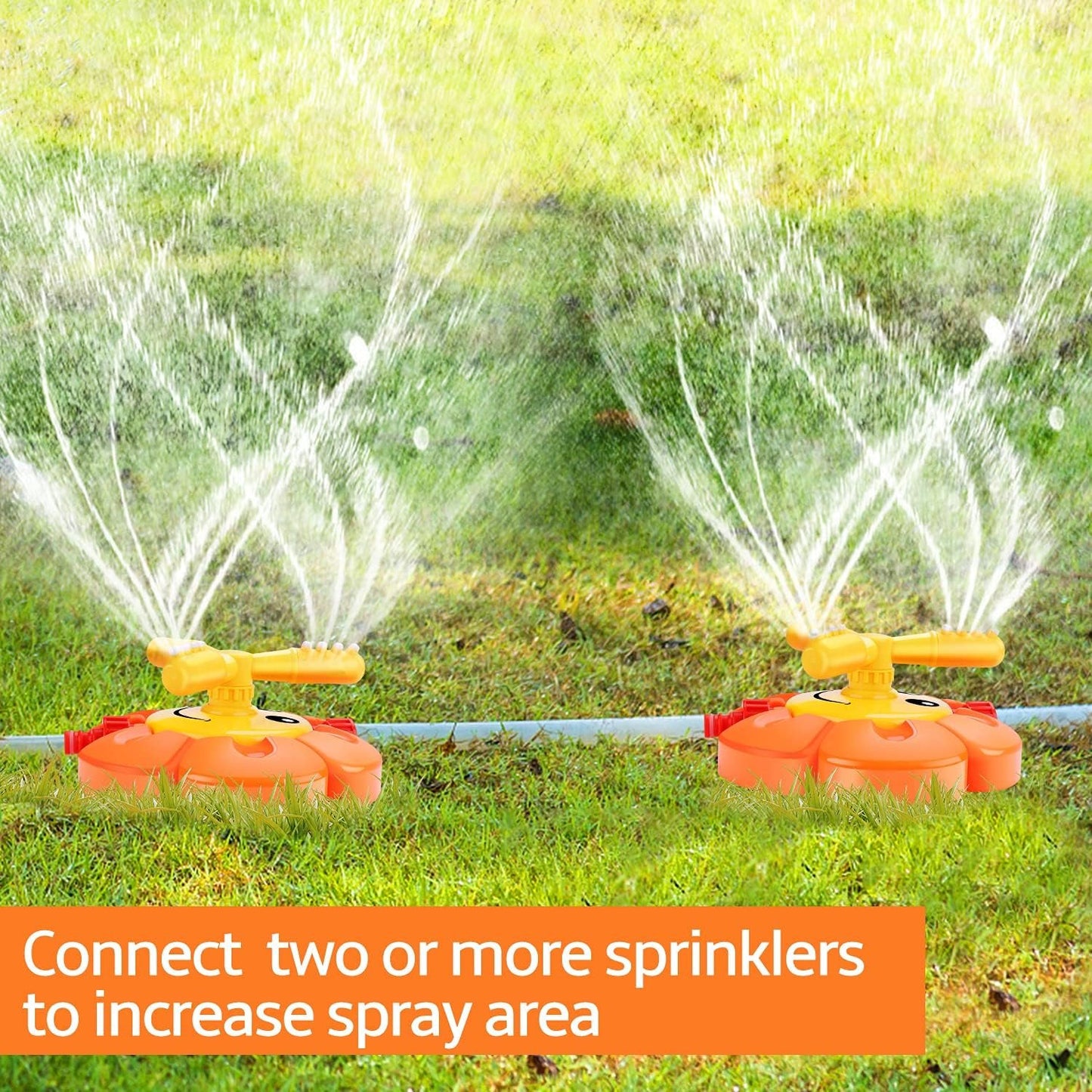 Water Sprinkler for Kids Toddlers Sprinklers with Roating Spray Nozzles Attaches Garden Water Hose Outdoor Play Outside Toys 1-3 2-4 Summer Backyard Lawn Game Yard Water Toy for Kids 3-5 4-8 Boy Girl