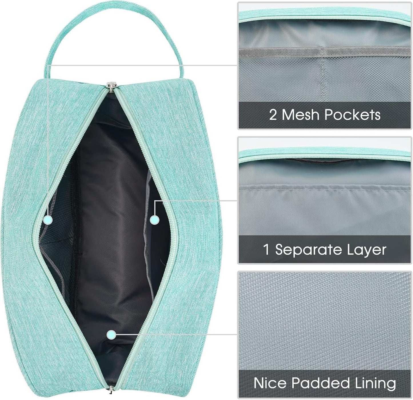 Narwey Travel Toiletry Bag for Women and Men Traveling Dopp Kit Makeup Bag Organizer Cosmetic Bag Make Up Bag Toiletries Bag for Accessories (Mint Green)