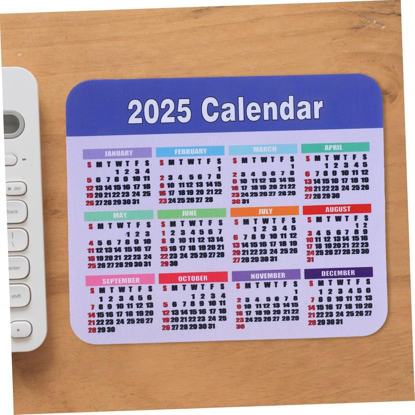 Veemoon Calendar Mouse Pad Non Slip Rubber Base for Office Home Use Quick Date Reference Desk Mat Enhances Productivity with Creative Design Computer Mousepad for Laptop Desktop