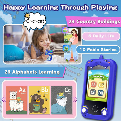 Kids Phone for Boys, Toys for 3-10 Year Old Boys Girls Christmas Birthday Gifts for Kids, Touchscreen Toddler Smartphone Learning Toys, Kids Toys Play Cell Phones with Camera, Games, Music, 8GB Card