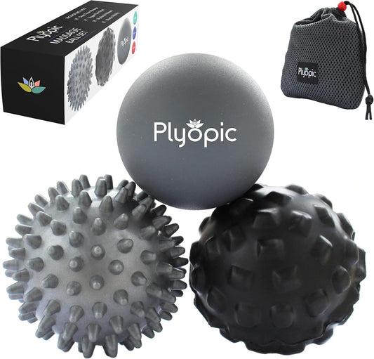 Plyopic Massage Balls (Set of Massage Balls) | Muscle Massage Balls for Self-Massage, Myofascial Release, Trigger Point, Crossfit and Plantar Fasciitis