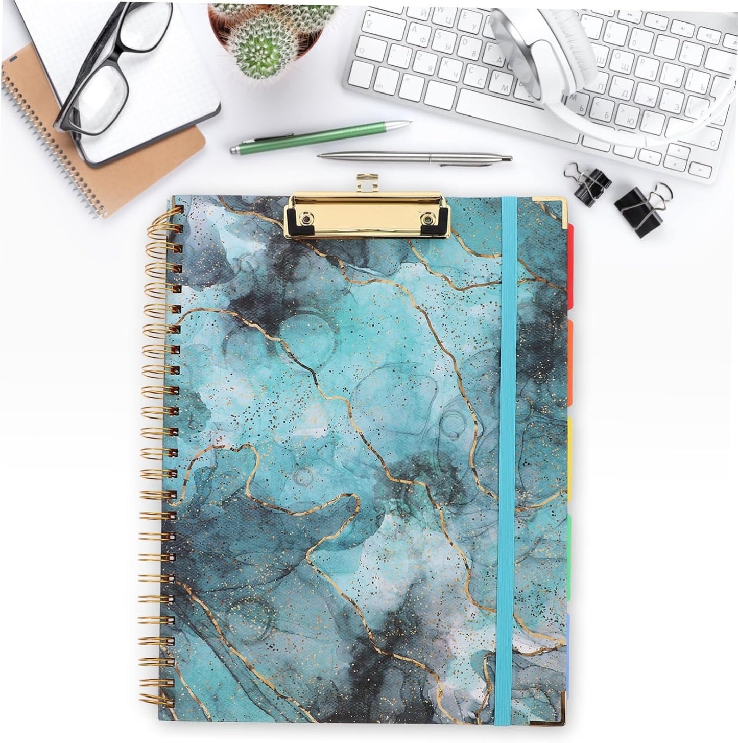 TEHAUX Multifunctional Notepad Clipboard Folio with Storage Pocket PU Writing Board for Office School and University Use Enhance Productivity and Organization