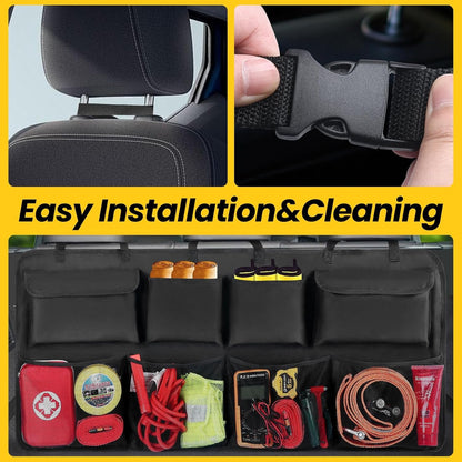 Car Trunk Organizer, Backseat Hanging Organizer with 8 Large Storage Bag Super Capacity for SUV,Truck,Van -Your Space Saving Expert