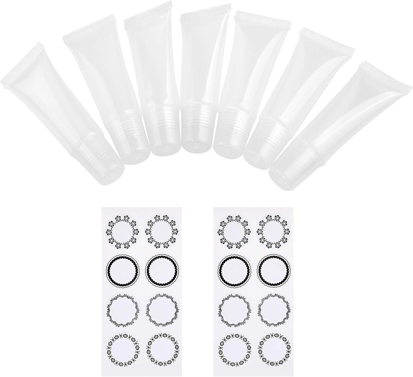 Kare & Kind Pack of 15 Empty Transparent Soft Lip Gloss Tubes 10ml - Refillable Bottles for Cosmetics, Makeup, Lip Gloss, Lip Balm, Accessories - for Travel