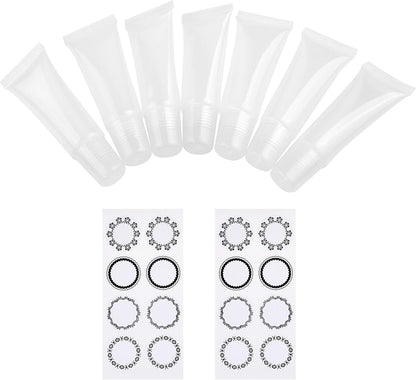 Kare & Kind Pack of 15 Empty Transparent Soft Lip Gloss Tubes 10ml - Refillable Bottles for Cosmetics, Makeup, Lip Gloss, Lip Balm, Accessories - for Travel