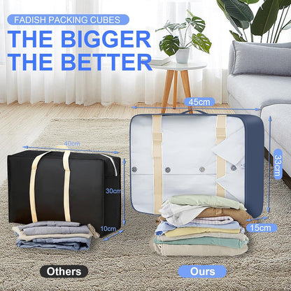 10 Pieces Clothes Pockets Set Travel Cubes Cosmetic Bags Waterproof Storage Bags Travel Accessories (Navy)