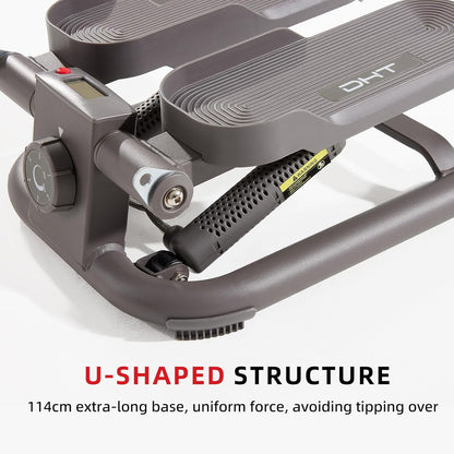 DHT,Stair Stepper with Resistance Band and Calories Count, Mini Stepper for Exercise，Health & Fitness Exercise Stepping Machine for Exercise Fitness Office Home Workout Equipment