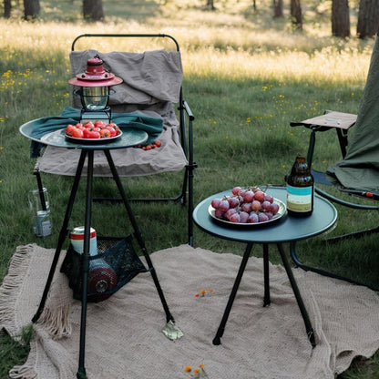 Generico Folding Camping Table, Outdoor Foldable Table, Lightweight Portable, Multi Function Gear, Adjustable Height for Laptop, Food, Drinks, Lamp, Hiking, Picnic, Travel, Backyard