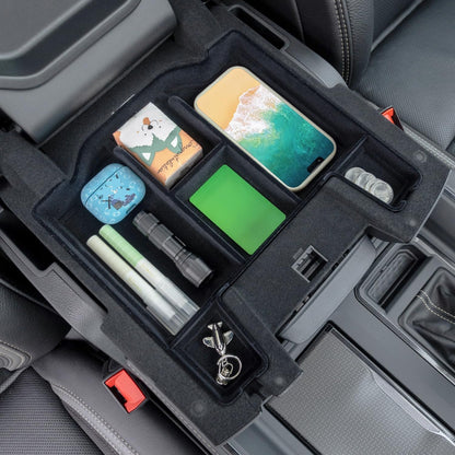 PIMCAR Center Console Organizer Upgrade Flocked Liner Interior Compatible with Dodge RAM 1500 2500 3500 2019-2024 2025 ABS Plastic Material Shell Armrest Box Insert Tray Accessories