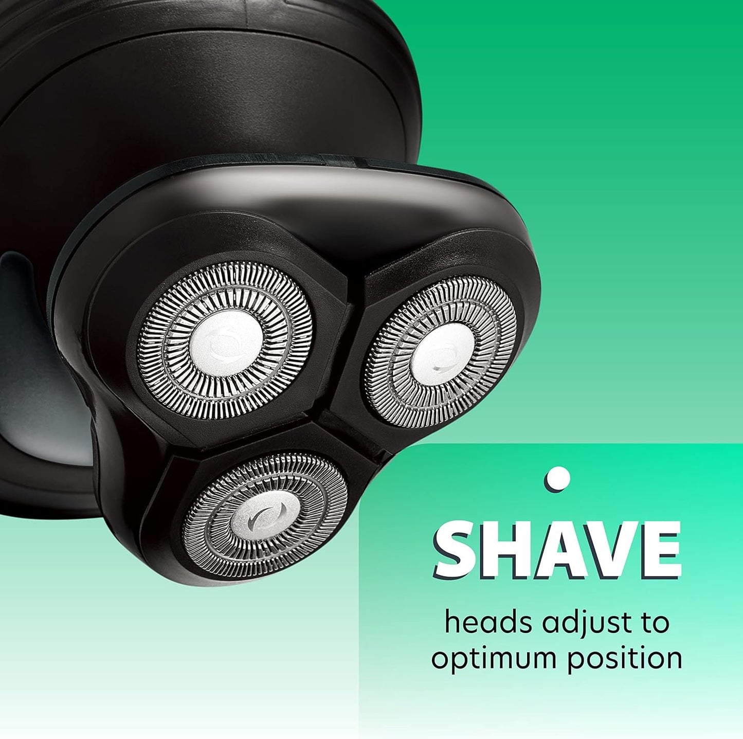 Groom Essentials 3D Rotary Face and Head Shaver for Men, LED Light, Battery-Operated Compact, Cordless Electric Shavers for Men, 3 Floating Heads - Electric Razor, Mens Shaver with Ergonomic Handle