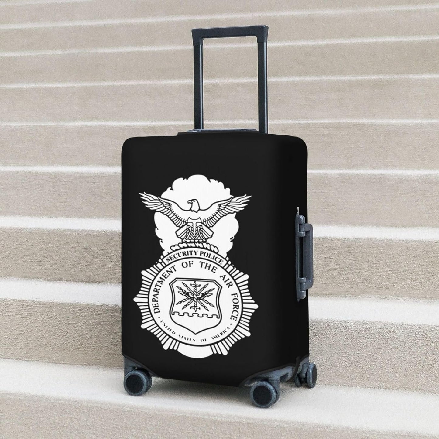 CRJSNYEAG USAF Security Forces Luggage cover Protective cover Anti-scratch luggage cover Fits 18-32 inch luggage, Black, Small