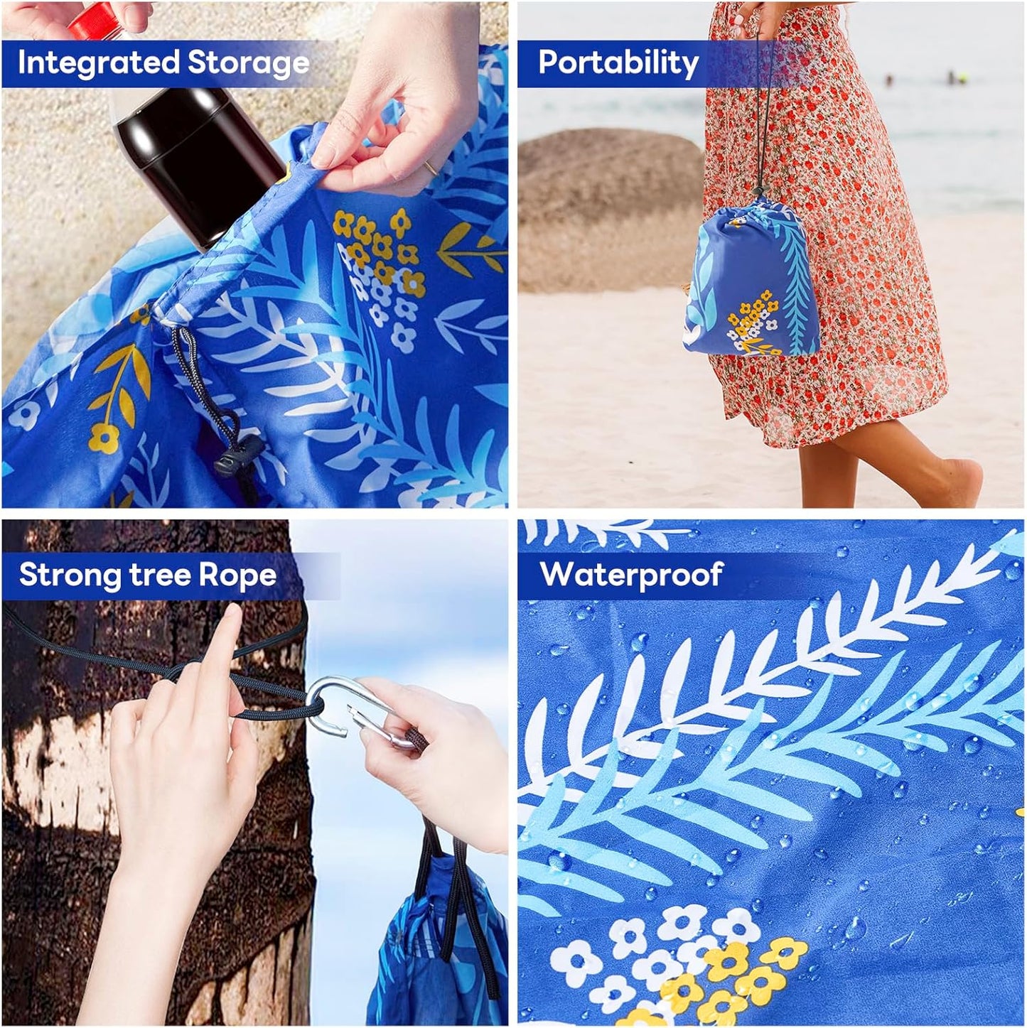 Outdoor Camping Hammock - Camping Gear - Portable Hammocks with Hanging Ropes - Parachute Lightweight Hammock - 210D Nylon Tree Tent for Camping, Travel, Beach, Backyard, Hiking, Indoor (Blue)