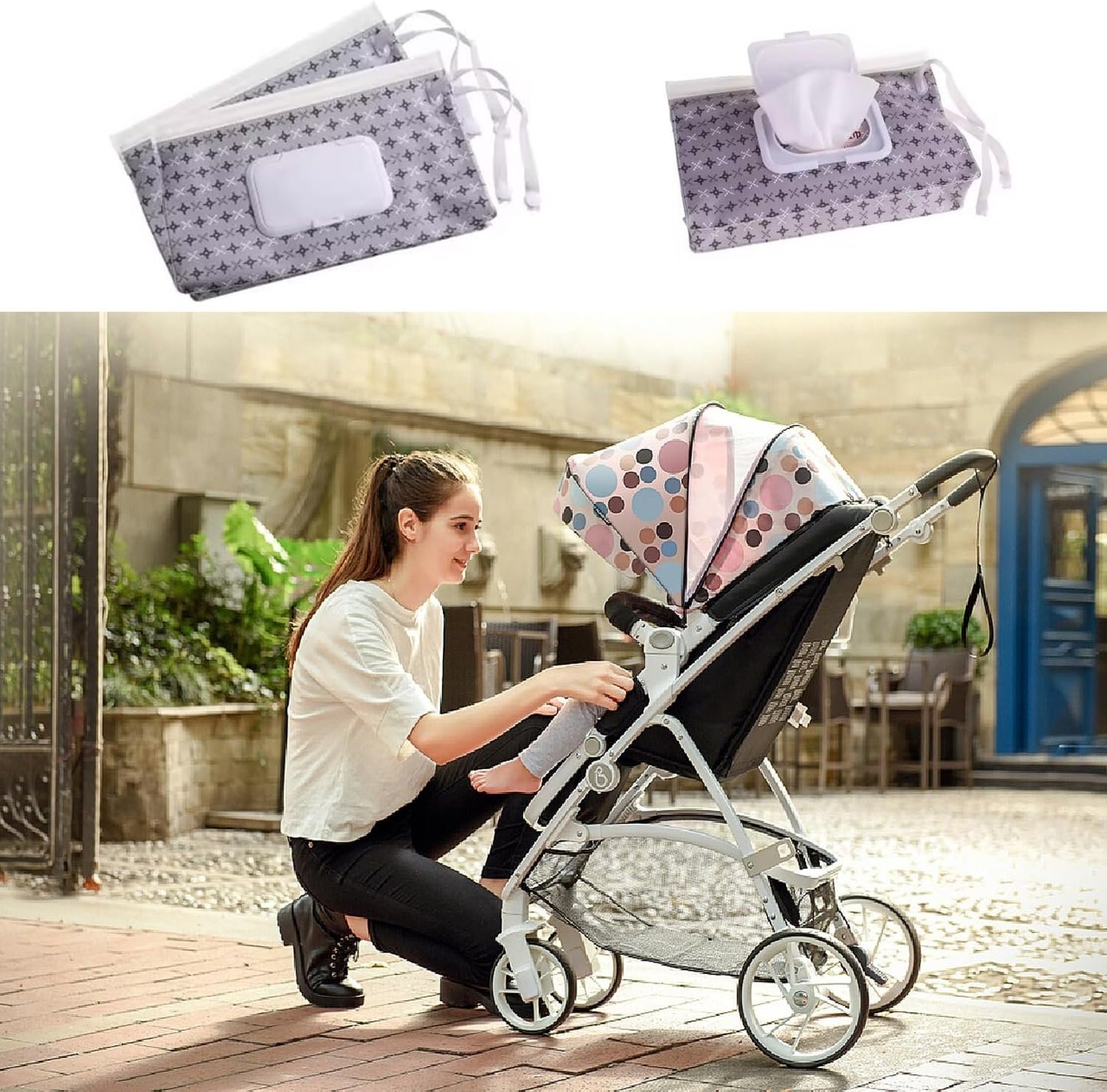 4pcs Baby Wipe Dispenser, Portable Refillable Baby Wipes Container for Diaper, Wipe Dispenser for Travel, Reusable Travel Wet Wipe Pouch for Outdoor, Camping, Hiking.