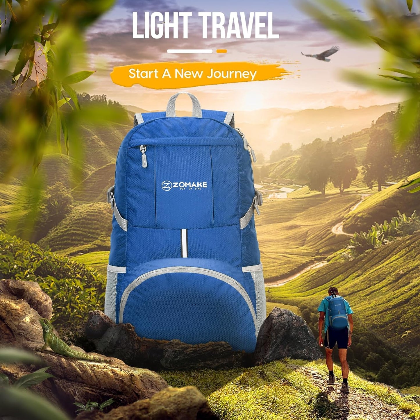 ZOMAKE Foldable Backpack 35L - Lightweight Packable Hiking Daypack Water Resistant Folding Backpacks for Travel Camping Outdoor