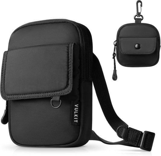 VULKIT Crossbody Bag with Key Pouch Compact Sling Bag for Everyday Carry with RFID Blocking for Travel, Running, Cycling & Outdoor Movement
